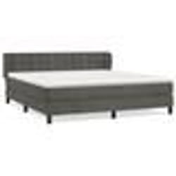 vidaXL Sommier à lattes de lit et matelas Gris foncé 160x200cm Velours - 160 x 200 cm