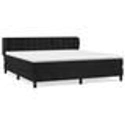 vidaXL Sommier à lattes de lit et matelas Noir 160x200 cm Velours - 160 x 200 cm
