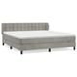 vidaXL Sommier à lattes de lit et matelas Gris clair 180x200cm Velours - 180 x 200 cm