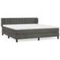 vidaXL Sommier à lattes de lit et matelas Gris foncé 180x200cm Velours - 180 x 200 cm