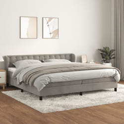 Sommier à lattes de lit et matelas Gris clair 200x200cm Velours Vidaxl