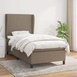 vidaXL Sommier à lattes et matelas 90x200 cm - Taupe