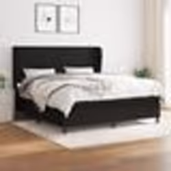 vidaXL Sommier à lattes de lit avec matelas Noir 160x200 cm Tissu - 160 x 200 cm