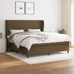 vidaXL Sommier à lattes de lit avec matelas Marron foncé 160x200 cm - 160 x 200 cm
