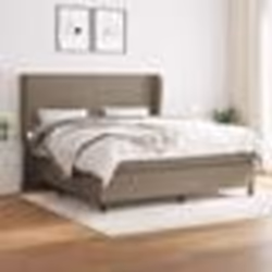 vidaXL Sommier à lattes de lit avec matelas Taupe 160x200 cm Tissu - 160 x 200 cm