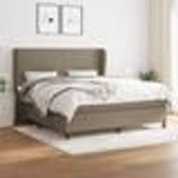vidaXL Sommier à lattes de lit avec matelas Taupe 160x200 cm Tissu - 160 x 200 cm