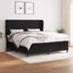 vidaXL Sommier à lattes de lit avec matelas Noir 180x200 cm Tissu - 180 x 200 cm