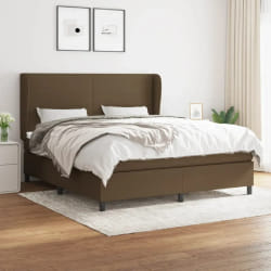vidaXL Sommier à lattes de lit avec matelas Marron foncé 180x200 cm - 180 x 200 cm