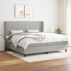 VIDAXL Sommier à lattes avec matelas - Gris clair 200x200 cm