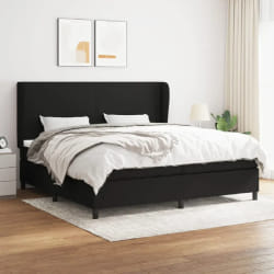 VIDAXL Sommier à lattes 200x200 cm Tissu - Noir