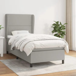 VIDAXL Sommier lit adulte avec matelas - Gris clair