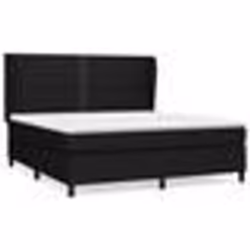 vidaXL Sommier à lattes de lit avec matelas Noir 160x200 cm Tissu - 160 x 200 cm