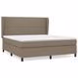 vidaXL Sommier à lattes de lit avec matelas Taupe 160x200 cm Tissu - 160 x 200 cm