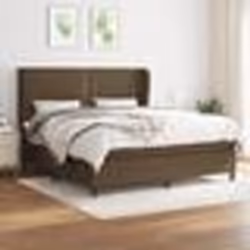 3127904 vidaXL Lit à sommier tapissier avec matelas Marron foncé 180x200 cm