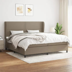 VidaXL Sommier Taupe 200x200 cm - Tissu