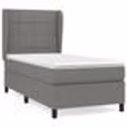 vidaXL Sommier à lattes de lit avec matelas Gris foncé 80x200 cm Tissu - 80 x 200 cm
