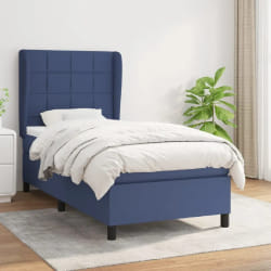 vidaXL Sommier à lattes avec matelas - Bleu 80x200 cm