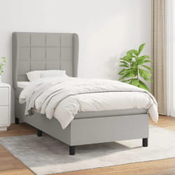 vidaXL Sommier à lattes matelas Gris clair 90x190 cm