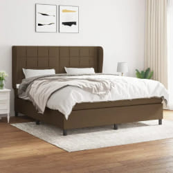vidaXL Sommier à Lattes Marron avec Matelas - 160 x 200 cm
