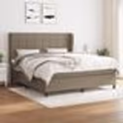 vidaXL Sommier à lattes de lit avec matelas Taupe 160x200 cm Tissu - 160 x 200 cm