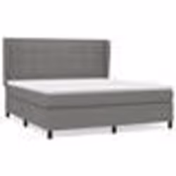 vidaXL Sommier à lattes de lit avec matelas Gris foncé 180x200cm Tissu - 180 x 200 cm
