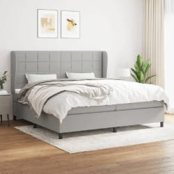 VidaXL avec matelas - Gris clair 200x200 cm