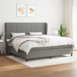 vidaXL Sommier et matelas 200x200 cm - Gris Foncé