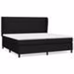 vidaXL Sommier à lattes de lit avec matelas Noir 200x200 cm Tissu - 200 x 200 cm