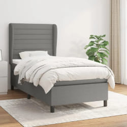vidaXL Sommier à lattes avec matelas - Gris foncé 80x200 cm