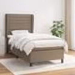 vidaXL Sommier à lattes de lit avec matelas Taupe 90x200 cm Tissu - 90 x 200 cm
