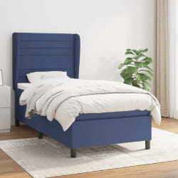 VIDAXL Sommier à lattes avec matelas 100x200 cm - Bleu