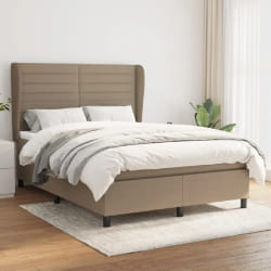 vidaXL Sommier à lattes avec matelas 140x200 cm Taupe