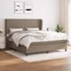vidaXL Sommier à lattes de lit avec matelas Taupe 160x200 cm Tissu - 160 x 200 cm