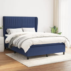 vidaXL Sommier à lattes avec matelas 140x190 cm - Bleu