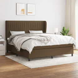 vidaXL Sommier à lattes de lit avec matelas Marron foncé 160x200 cm - 160 x 200 cm