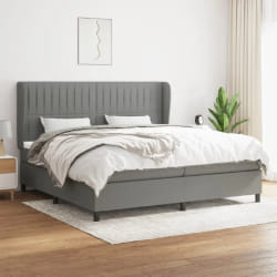 VIDAXL Sommier à lattes + matelas 200X200 Gris Foncé