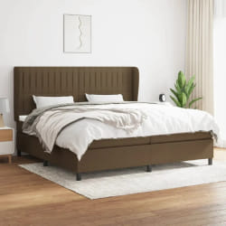 vidaXL Sommier à lattes de lit avec matelas - Marron foncé 200x200 cm