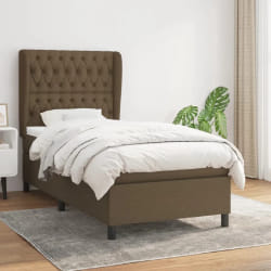 VidaXL Sommier avec Matelas - Marron foncé 90x200 cm