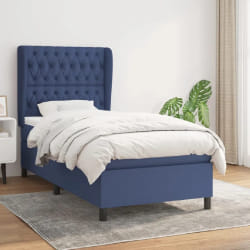 vidaXL Sommier à lattes avec matelas Bleu 90x200 cm