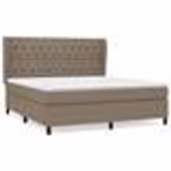 vidaXL Sommier à lattes de lit avec matelas Taupe 160x200 cm Tissu - 160 x 200 cm