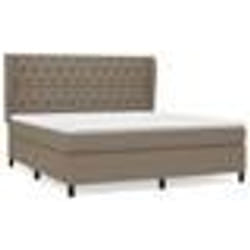 vidaXL Sommier à lattes de lit avec matelas Taupe 160x200 cm Tissu - 160 x 200 cm