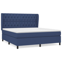vidaXL Sommier à lattes de lit avec matelas Bleu 160x200 cm Tissu - 160 x 200 cm