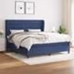 vidaXL Sommier à lattes de lit avec matelas Bleu 180x200 cm Tissu - 180 x 200 cm