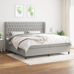 vidaXL Sommier 200x200 cm - Gris clair en tissu