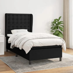 vidaXL Sommier à lattes avec matelas Noir 90x190 cm