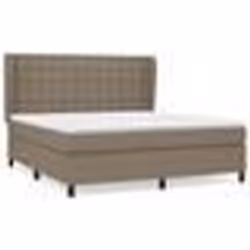 vidaXL Sommier à lattes de lit avec matelas Taupe 160x200 cm Tissu - 160 x 200 cm
