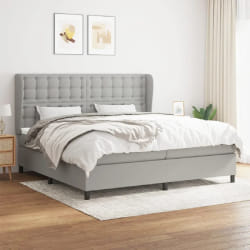 VIDAXL Sommier à lattes avec matelas - Gris clair