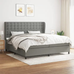 vidaXL Sommier et matelas - Gris foncé 200x200 cm