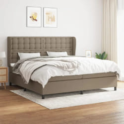 VidaXL Sommier lattes avec matelas - Tissu taupe 200x200 cm