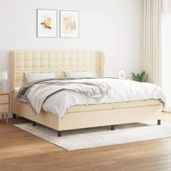VidaXL Lit Sommier avec Matelas 200x200 cm - Crème